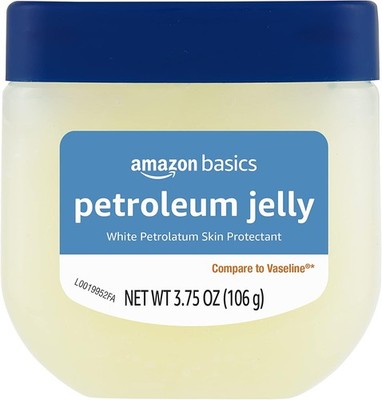 Amazon Basics Petroleum Jelly White Petrolatum Skin Protectant,  3.75 oz, 1-Pack
