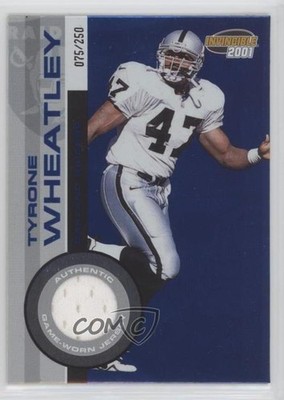 2001 Pacific Invincible Blue 75/250 Game-Worn Jersey Tyrone Wheatley #179 s7f