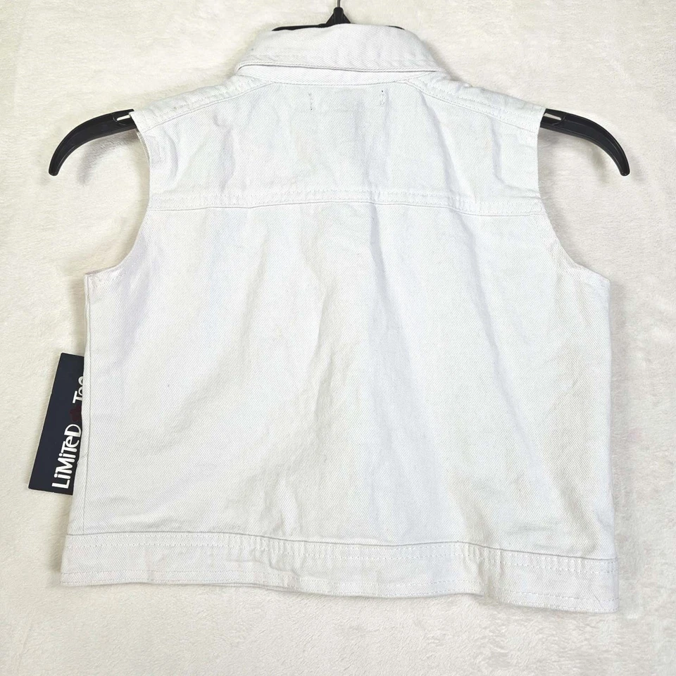 Chaleco vaquero Limited Too niñas talla 12 bolsillos abotonados blanco Foto 2 de 4