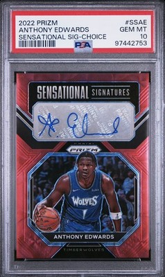 Anthony Edwards PSA 10 2022-23 Panini Prizm #SS-AE SENSATIONAL AUTO CHOICE 396