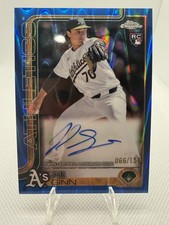 2025 Topps Chrome - Rookie Autographs JT Ginn #RA-JTG Blue RayWave Refractor...