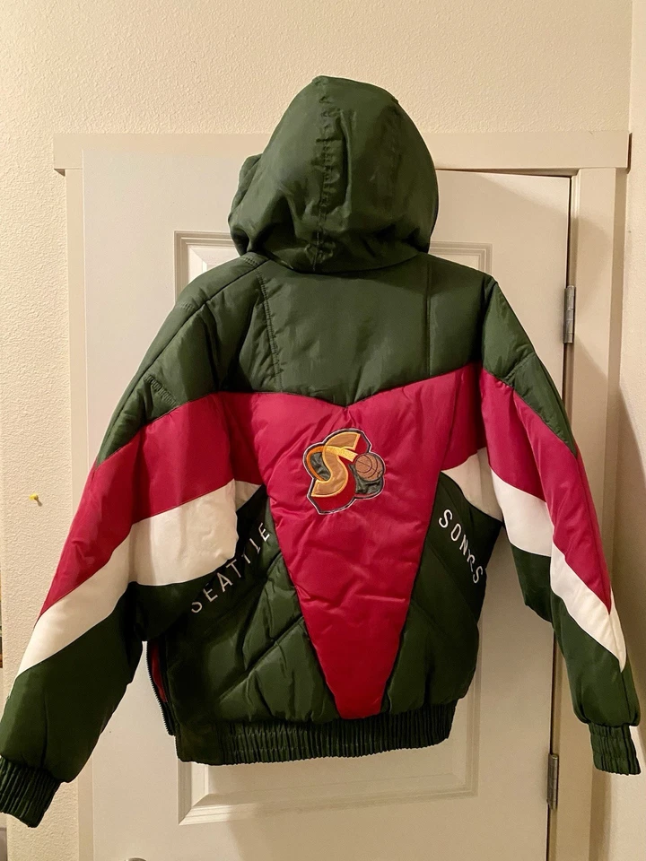 Vintage 90s Pro Player Seattle SuperSonics NBA Jacket Bomber Puffer M Great Cond - Image 3 of 3
