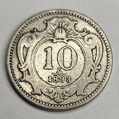 1893 Austria 10 Ten Heller - Circulated Austrian Nickel World Coin