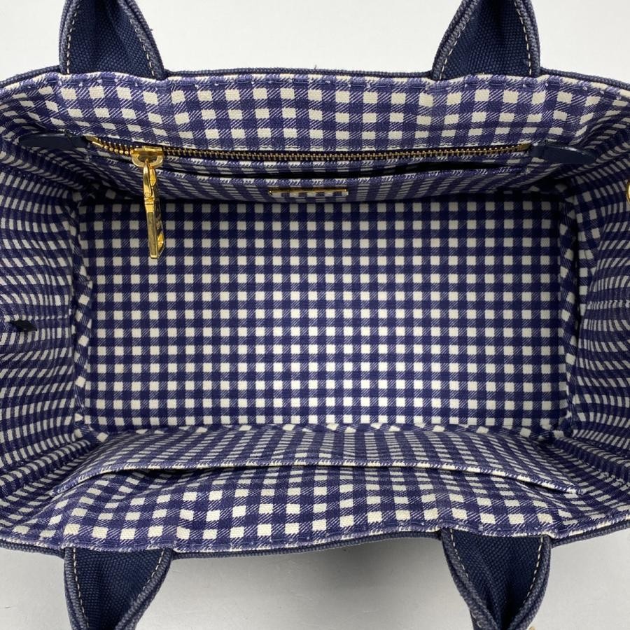 PRADA Canapa Tote 2-Way Shoulder Bag Denim Navy with Shoulder Strap #BS1771 thumbnail 8