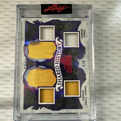 2026 Leaf Art Of Sport Kareem Abdul-Jabbar Lebron James Quad Game Used  4/7