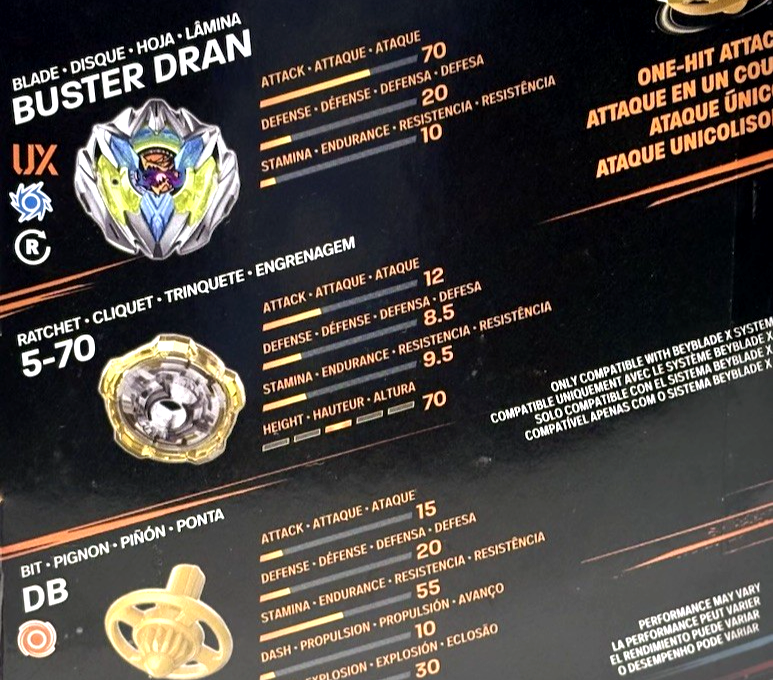 Beyblade X Buster Dran 5-70 DB Blue and Yellow Dran Buster Hasbro
