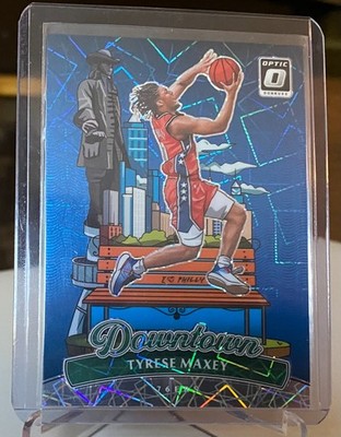 Tyrese Maxey 2024-25 Donruss Optic Downtown #13 Philadelphia 76ers