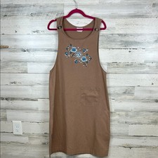 Vintage BonWorth Embroidered Smock Dress Boho Lagenlook Style Size Small Petite