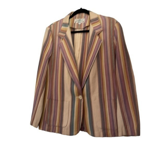Orvis, Vintage Orvis 100% Cotton Striped Preppy Academia Blazer Women's Size‎ 12