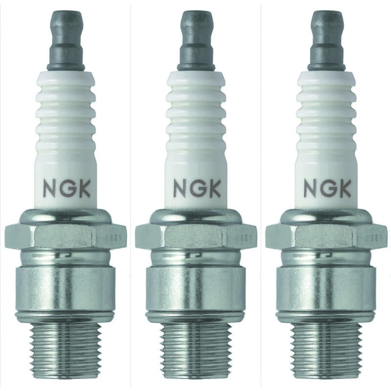 NGK Spark Plug 6431 3-PACK BU8H 14mm Copper Core Nickel, Flat Seat, HR 8