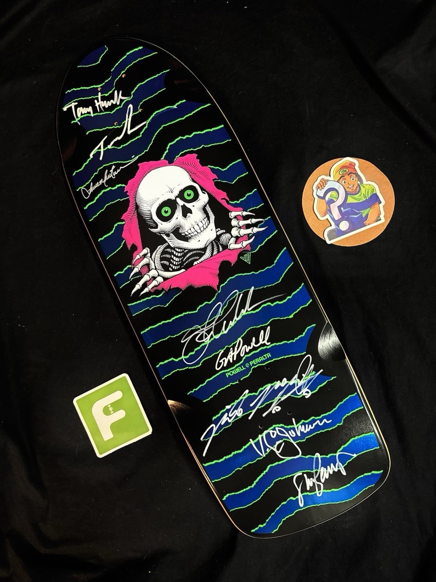 TEAM SIGNED Tony Hawk OG Ripper Powell Peralta Skateboard Deck 8