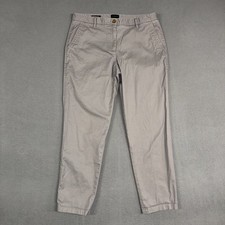 Talbots Pants Women's 10 Gray Relaxed Chino Tapered Stretch Cotton Blend Preppy