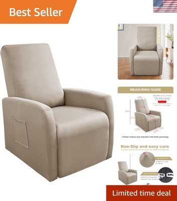 Waterproof Recliner Chair Cover Set 4 Pieces Stretch Small Sofa Slipcover Mocha