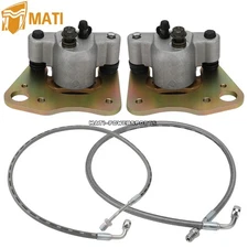 Front Brake Calipers & Pads w/Hose Lines for Polaris Trail Blazer 330 2010-2013