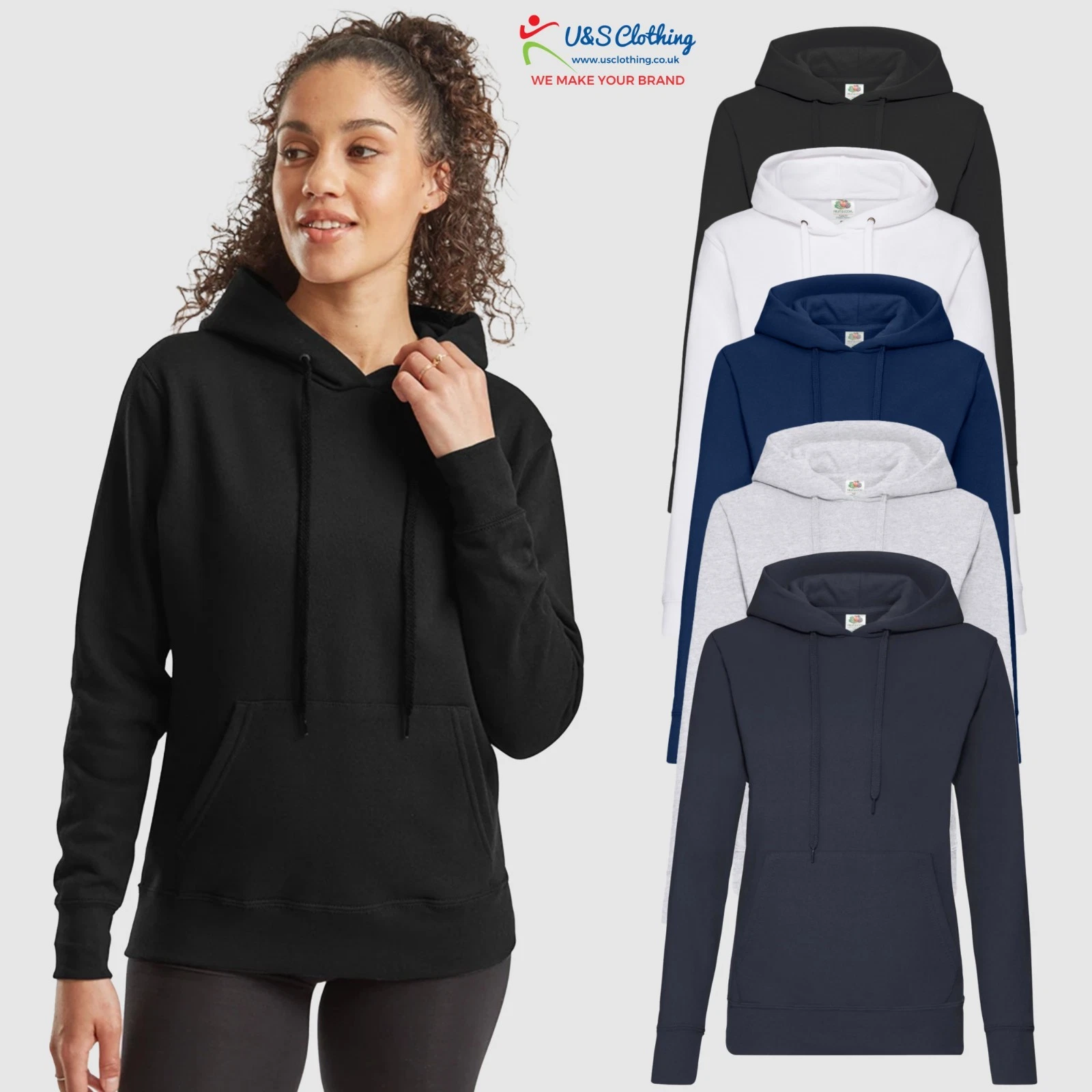Fruit of the Loom Classic Lady Fit Hooded Sweatshirt Plain Pullover Sweat Jumper
Opens in a new wind