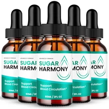 (5 Pack) Sugar Harmony Drops, Advanced Blood Health Support Formula Droppers