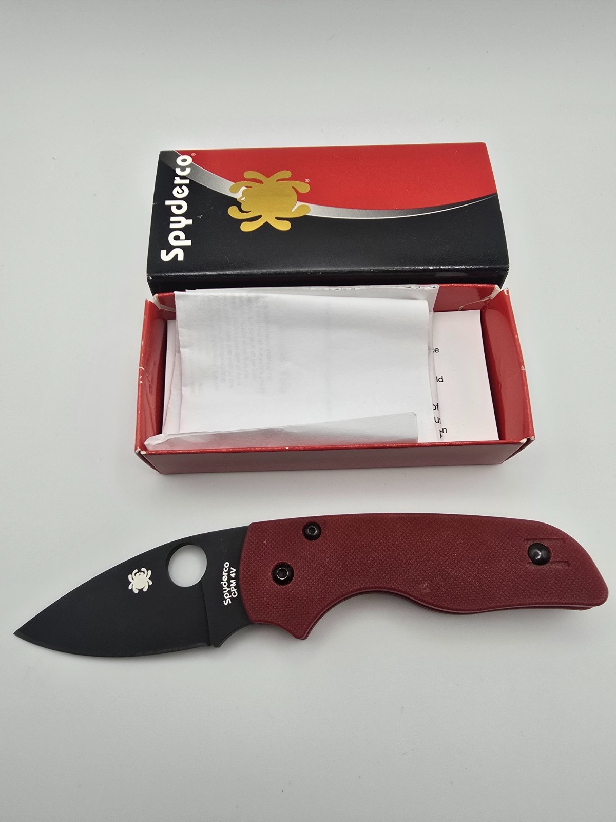 Spyderco C230GPRDBK Lil' Native Red G-10 DLC CPM-4V St Nick Exclusive RARE Knife