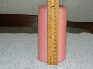 Vintage 1980s Pink Glittery Round Unscented 6" Pillar Candle Taiwan