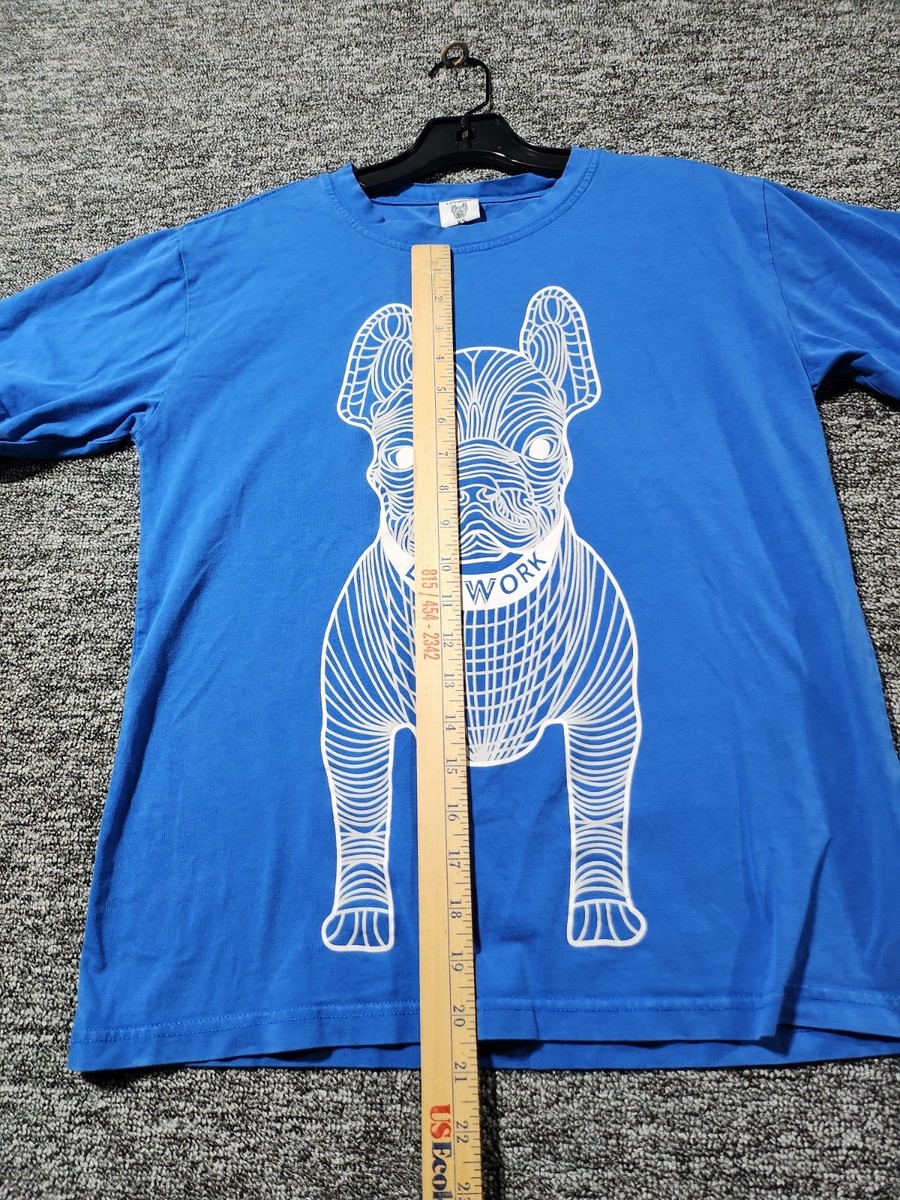 Lifework Hideaway French Bulldog Graphic Men's Blue Cotton T-Shirt
