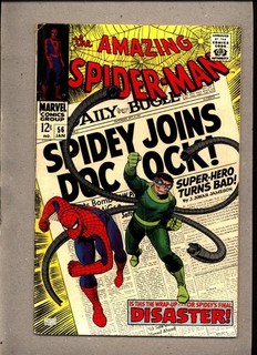 AMAZING SPIDER MAN #56_JAN 1968_FINE MINUS_"DISASTER"_DOCTOR OCTOPUS_SILVER AGE!
