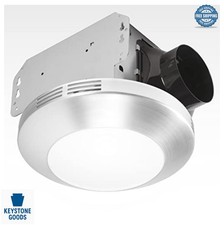 Bathroom Exhaust Fan 80 CFM 1.1 Sones LED Light Ceiling Mount Brushed Nickel