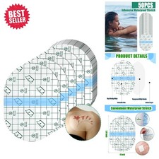 Comfortable 50 Pack Waterproof Adhesive Bandages for Tattoos Active Living