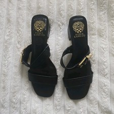 Vince Camuto Women s Black Leather Strappy An...