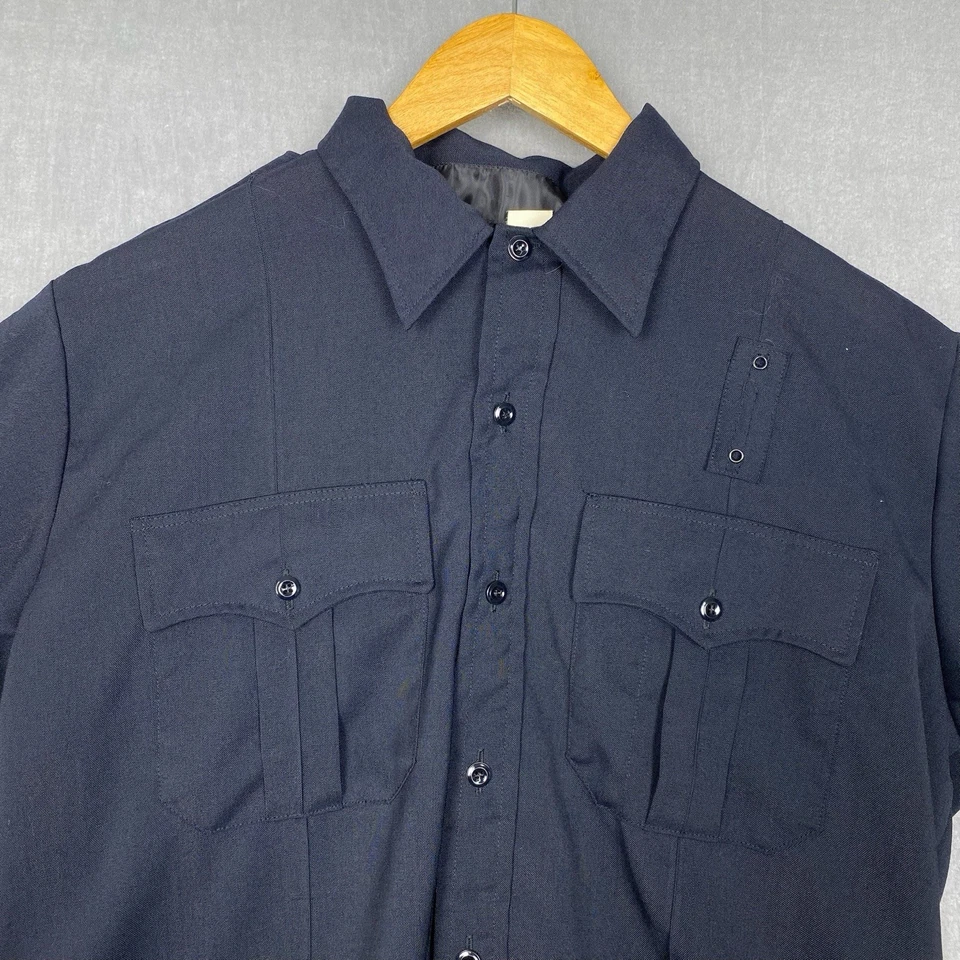 Vtg Flying Cross Military Shirt Mens 16.5 Black Uniform Workwear Union Made USA - Image 4 of 4