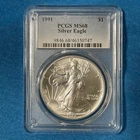 1991 American Silver Eagle 1 Oz PCGS MS68 Bright White Better Date