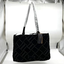 American Leather Co. Women Handbags Mercer Suede Woven Tote Black