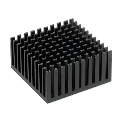 Kühlkörper 40x40x20mm Alu mit therm. Blauaufkleber Schwarz - Bild 1 von 4