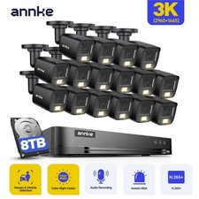 ANNKE 16CH 4K DVR 5MP AI Color Night CCTV Security Camera System Audio Recording