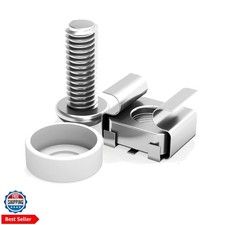 M6 x 16mm Rack Mount Cage Nuts, Screws and Washers - 50 Pack for Server Cabin...