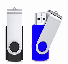USB 2.0 Swivel USB Flash Drive, Portable Keychain Design, Silver/Black