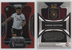 2022 Panini Prizm World Cup Qatar Red Mojo Prizm /99 Karim Adeyemi #111