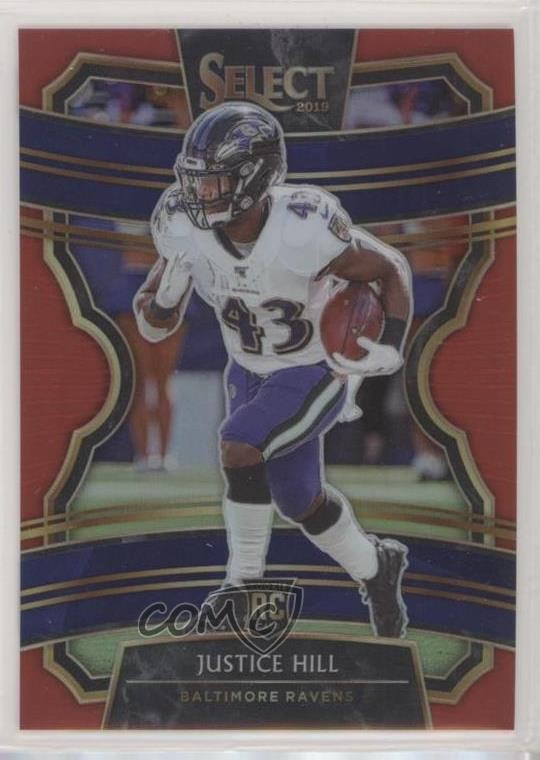 2019 Panini Select Concourse Red Prizm 99/99 Justice Hill #28 8x7