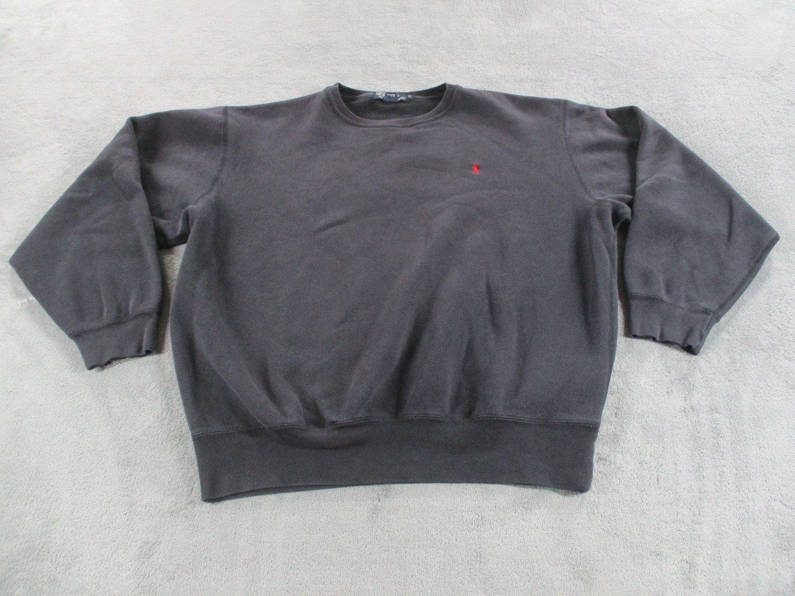 Felpa girocollo vintage Polo Ralph Lauren USA blu rossa logo pony uomo media