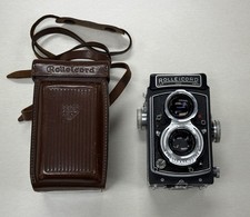 Excellent Rollei Rolleicord Va 120 Film Camera w/ Leather Case and Sample Photos