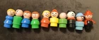 10 Vintage FISHER PRICE Wooden LITTLE PEOPLE Toy FIGURES
