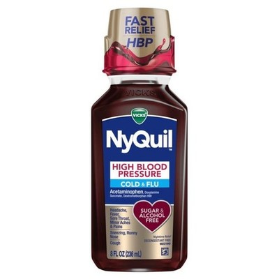 Vicks NyQuil High Blood Pressure Cold Liquid 8oz