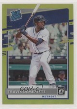 2020 Donruss Optic Retail Lime Green Prizm Travis Demeritte #65 Rookie RC 0e09