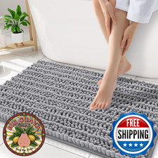 Smiry 34x21 Extra Soft Absorbent Chenille Bath Rug Mat Non-Slip