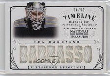 2013 Panini National Treasures Timeline Jersey 64/99 Tom Barrasso #T-TOB HOF 1m8