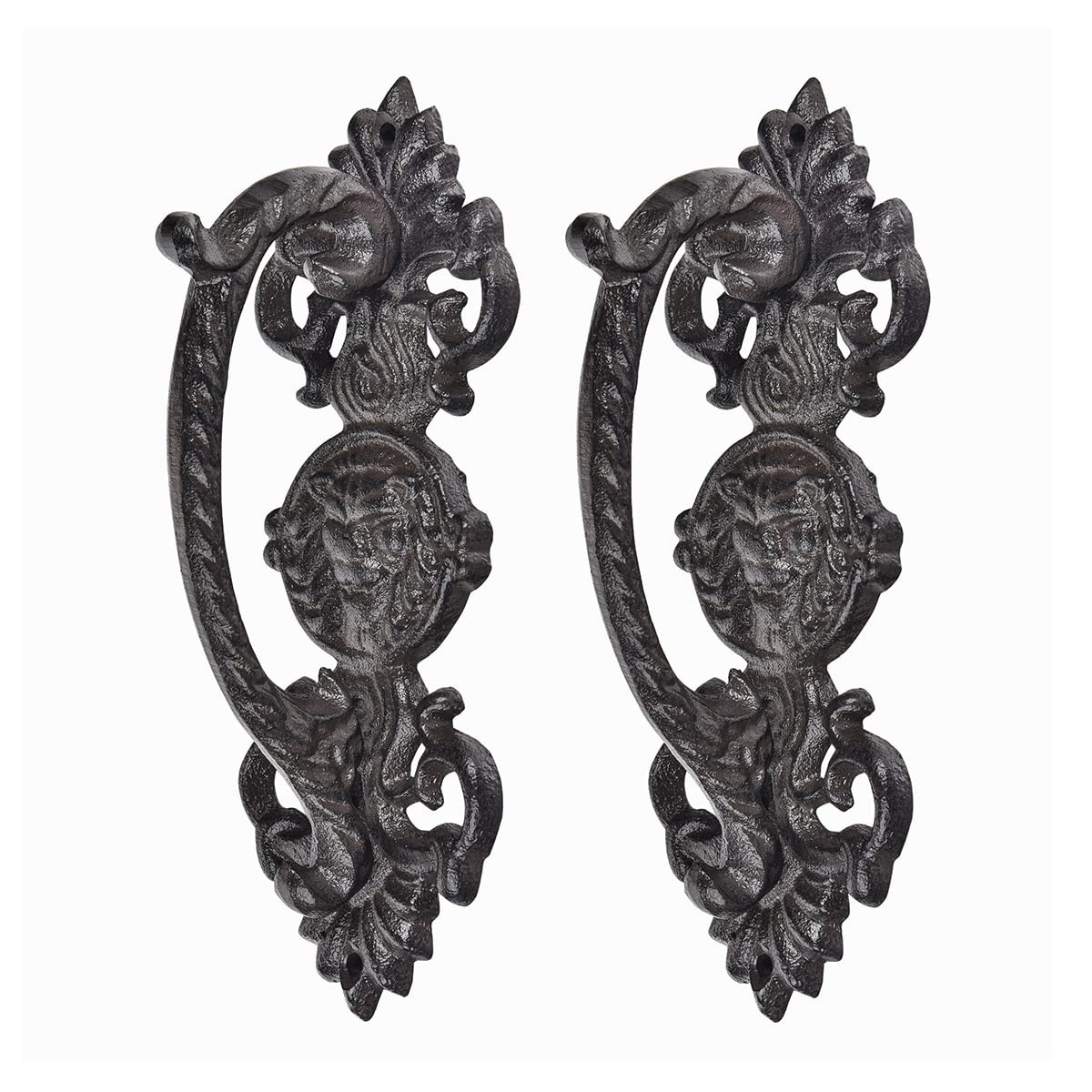 2PC Solid & Sturdy Cast Iron Gate Handles, Heavy Duty 8.7