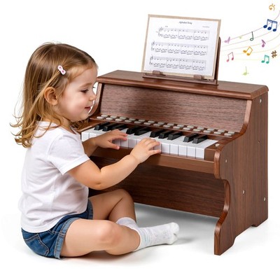 25 Keys Digital Piano w/Music Stand, Teaching Mode, Lighted Keys, 6 Instruments