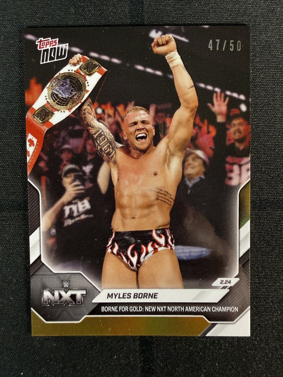 Myles Borne NXT Champion Gold - 2026 WWE Topps NOW - Card 20 Gold