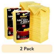 2 pack Heavy Duty Multi-Purpose Microfiber Detailing Towels, 40 Pack, Yellow