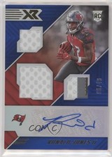 2018 Panini XR Rookie Triple Swatch Blue 6/49 Ronald Jones II #174 Auto uk2