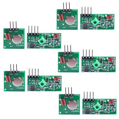 HiLetgo 5 Sets 433M Transmitter + Receiver Kit High Frequency Small, Green 