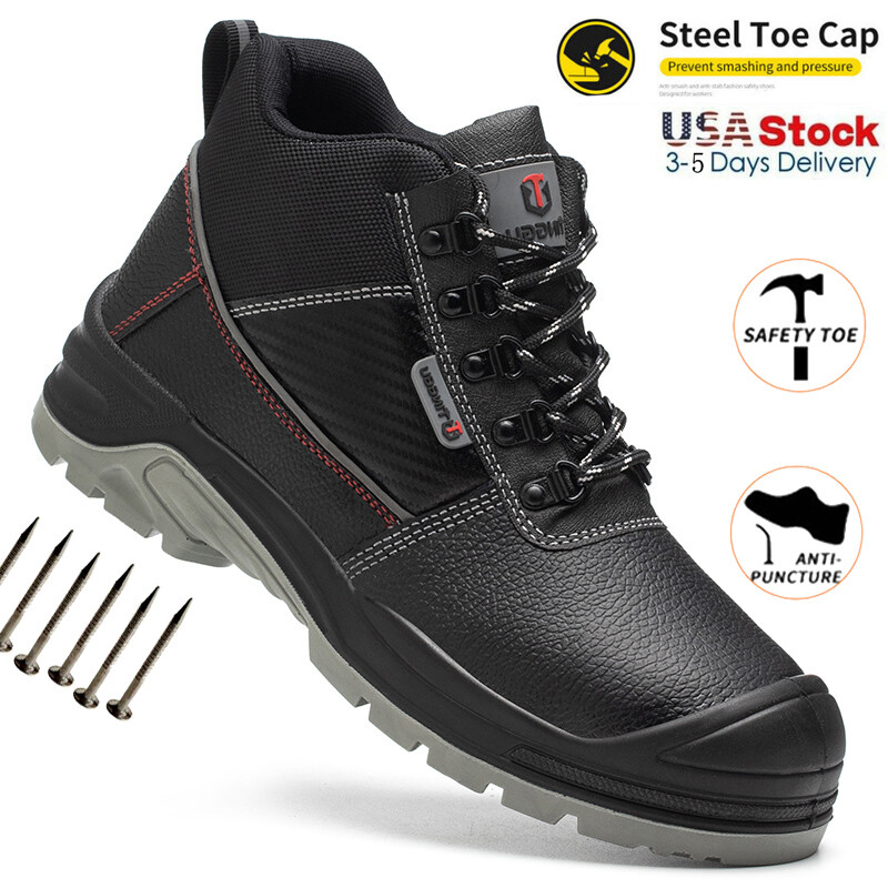 Mens Waterproof Work Safety Shoes Steel Toe Bulletproof Boots Cap  Indestructible